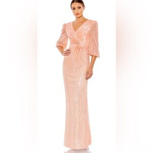 MAC DUGGAL DRESS 5614 MAXI PEACH GOWN SIZE 14 MWT